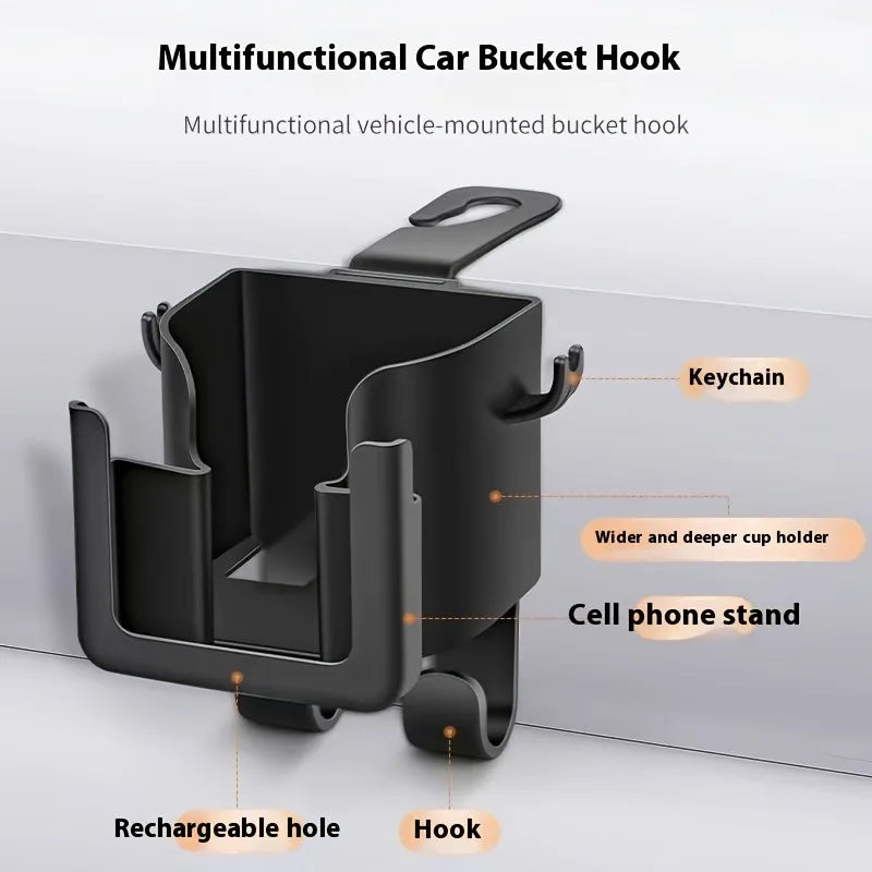 2pcs Car Seat Back Storage Rack with Cup Holder | Multi-Functional Organizer for Most Vehicles