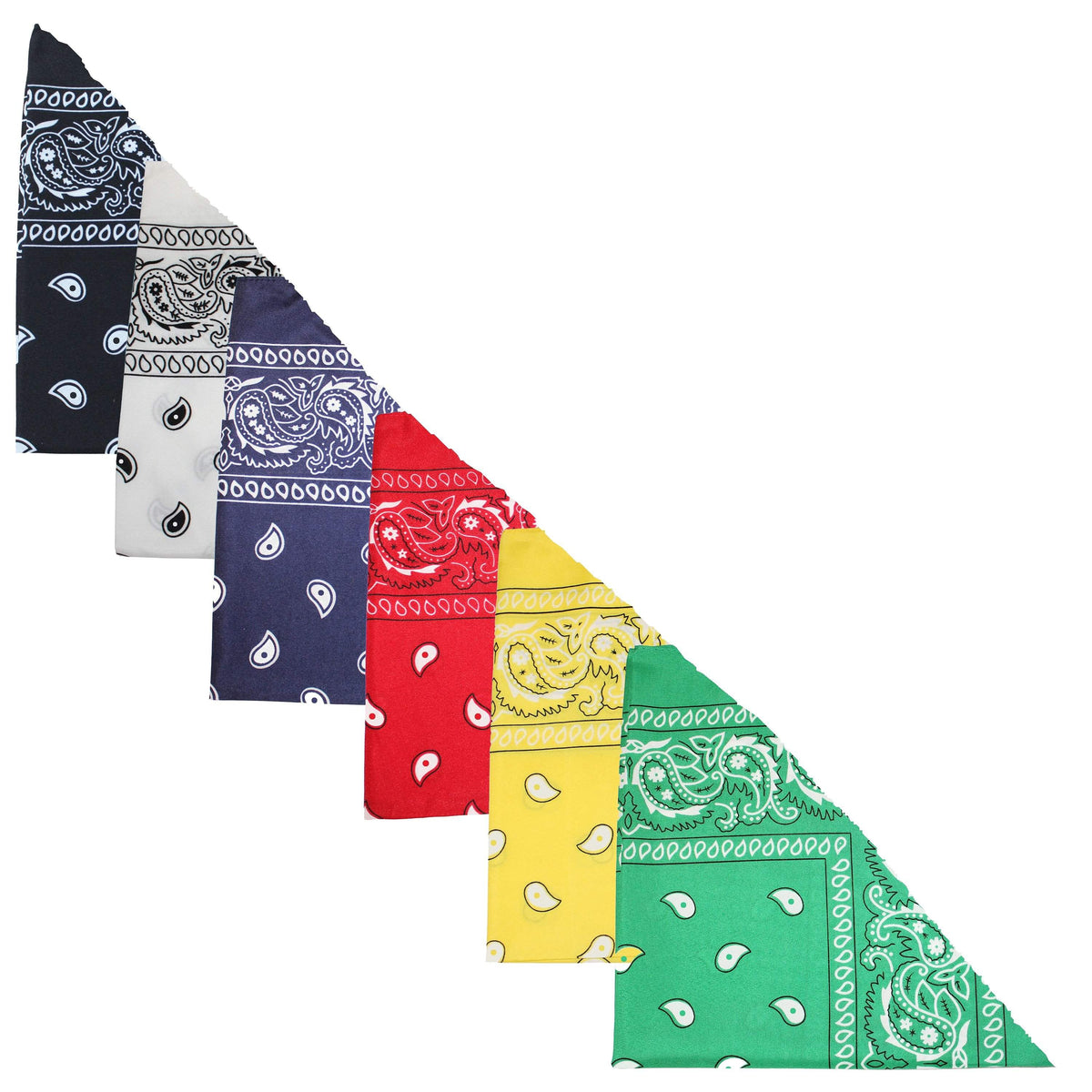 8 Pack Paisley Polyester Pets Dogs Bandana Triangle Shape - Oversized
