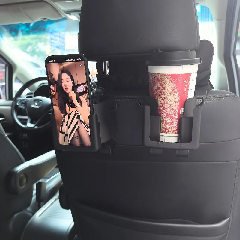 2pcs Car Seat Back Storage Rack with Cup Holder | Multi-Functional Organizer for Most Vehicles