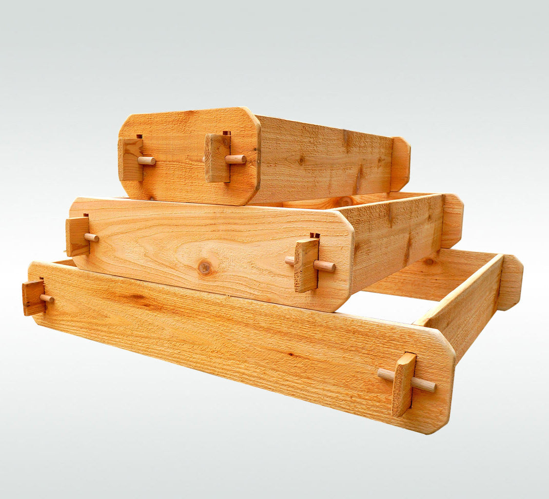 Timberlane Gardens Raised Garden Bed Kit 3 Tiered Pyramid (1x3 2x3 3x3) Select Cedar Elevated Planter